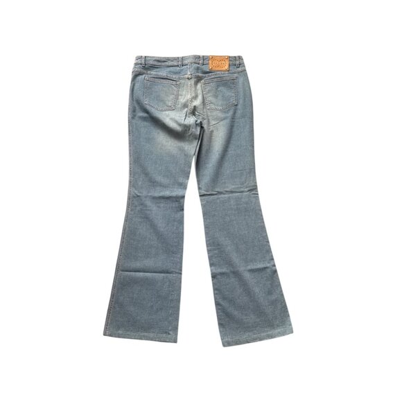 Escada Womens Light Blue Denim Flared Jeans With Rhinestone Detail Size 42 - Picture 2 of 10